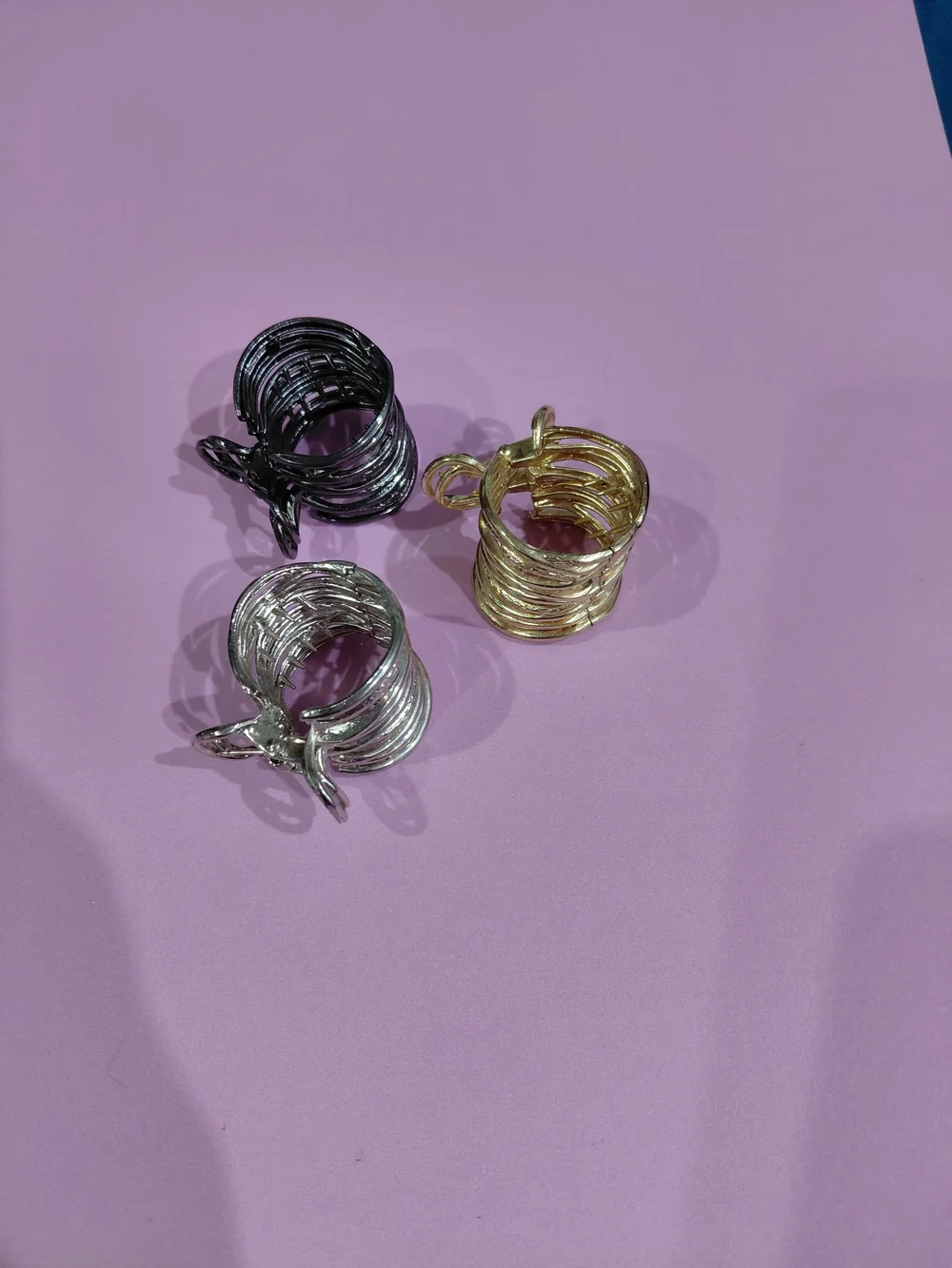 Metal Coil Hair Cuffs - Gold, Silver, Black